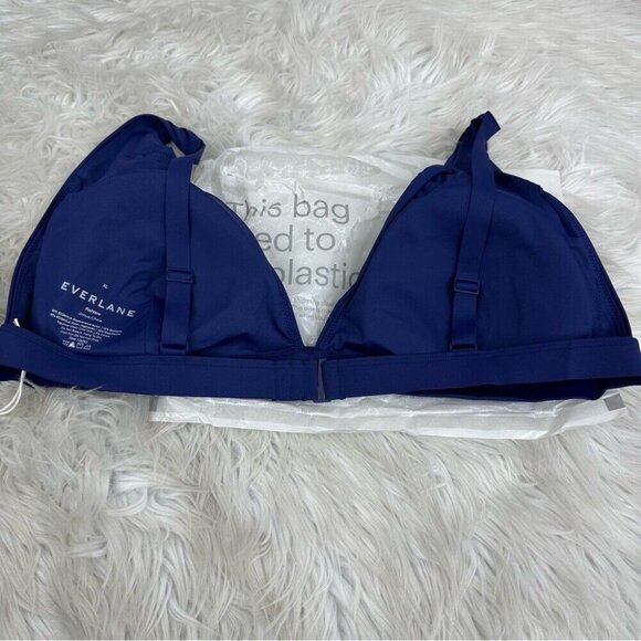 Everlane Women's NWT Blue Dusk The ReNew Plunge Triangle Swim Top XL/C40.5 - Picture 3 of 11